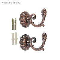 Крючок для штор "ТУНДРА" KS006, однорожковый, цвет медь