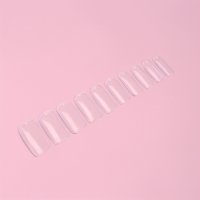 Типсы для наращивания ногтей, 500 шт, форма мягкий квадрат, 10 размеров, цвет прозрачный