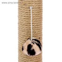 Когтеточка "Столбик" с двумя  грибами, джут  43 х 36 х 31 см, МИКС ЦВЕТОВ