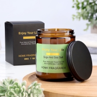 Свеча ароматическая в банке "Морская соль и шалфей", 7х9 см Свеча ароматическая в банке "Морская соль и шалфей", 7х9 см