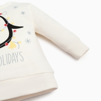 Комплект: джемпер и брюки Крошка Я &laquo;Новогодние зверята&raquo;, рост 74-80 см, цвет красный/белый