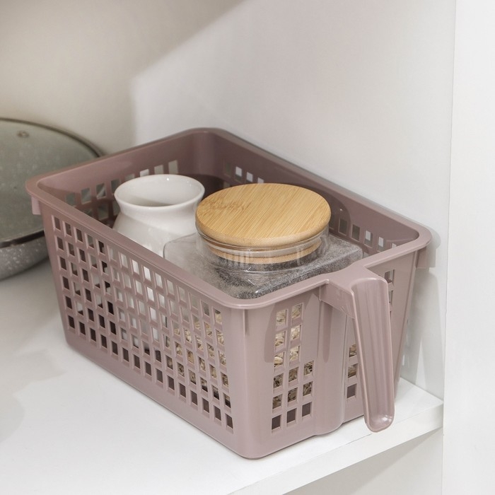 Корзина для хранения с ручкой, 28&times;16&times;12 см, МИКС