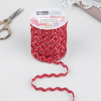 Тесьма отделочная «Вьюнчик» с серебряной нитью, 5 мм, 27 ± 1 м, цвет красный Тесьма отделочная «Вьюнчик» с серебряной нитью, 5 мм, 27 ± 1 м, цвет красный