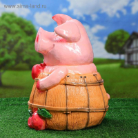 Садовая фигура "Поросенок банщик" розовый 32х42см Садовая фигура "Поросенок банщик" розовый 32х42см