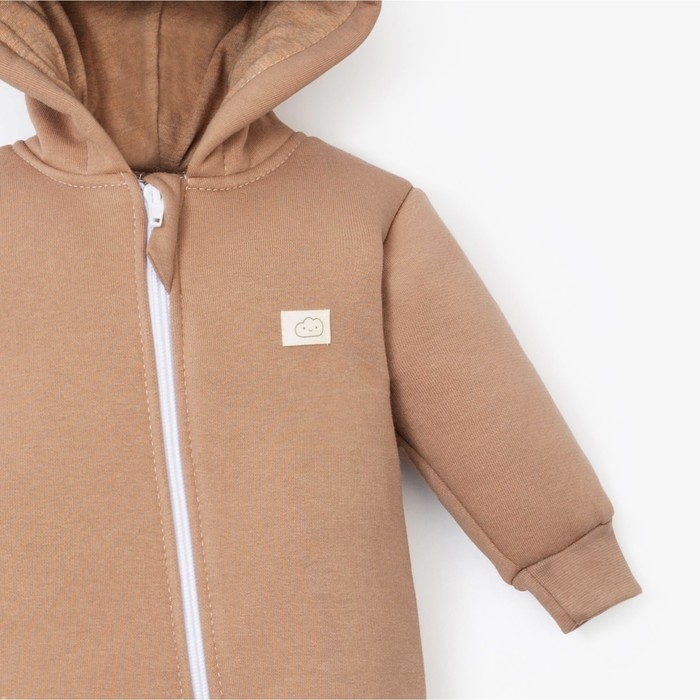 Комбинезон с капюшоном Крошка, Я BASIC LINE, рост 62-68 см, коричневый