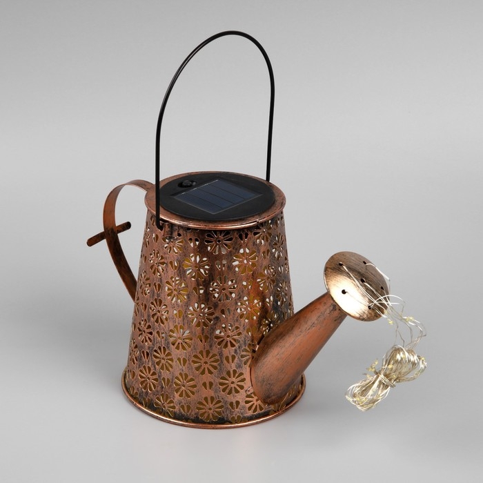 Садовый светильник на солнечной батарее &laquo;Лейка&raquo;, 27 &times; 17 &times; 11 см, 55 LED, свечение тёплое белое