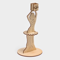 Салфетница деревянная &laquo;Вечерний наряд&raquo;, с подставкой под зубочистки, 25&times;13&times;13 см