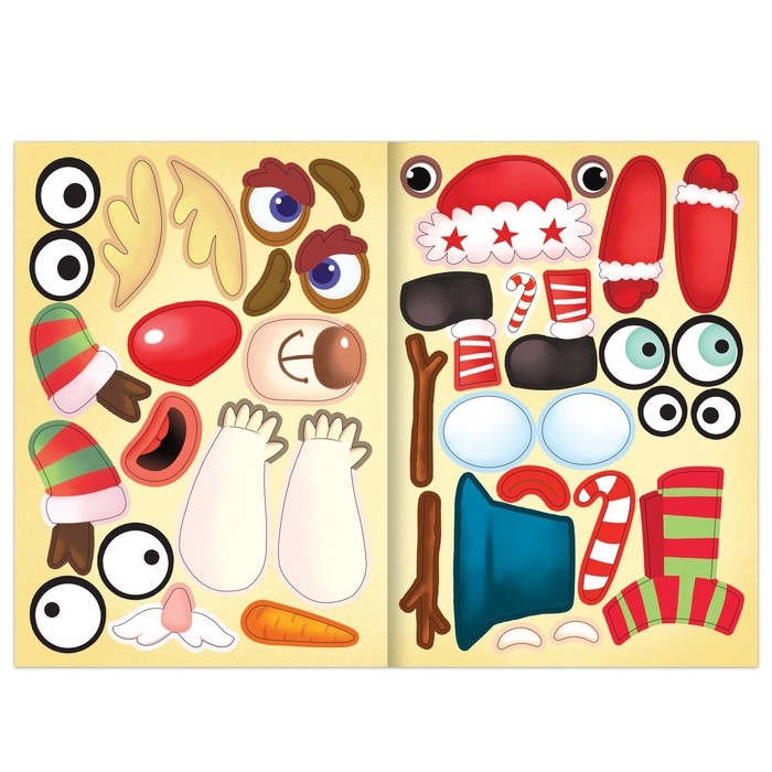 Книга с наклейками &laquo;Новогодние мордашки&raquo;, 85 наклеек