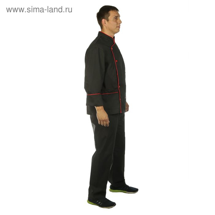 Костюм шеф-повара гладкокрашенный, тиси, р. 52-54, цвет чёрный Костюм шеф-повара гладкокрашенный, тиси, р. 52-54, цвет чёрный