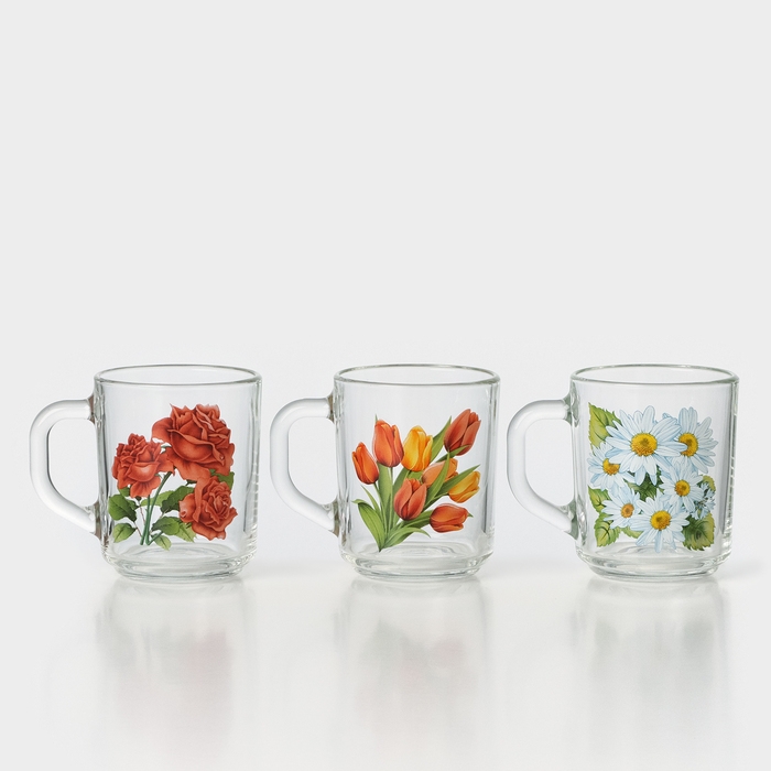 Кружка «Букеты», 250 мл, рисунок МИКС Кружка «Букеты», 250 мл, рисунок МИКС