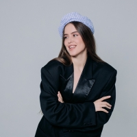 Берет в клетку, цвет голубой, р-р 56см