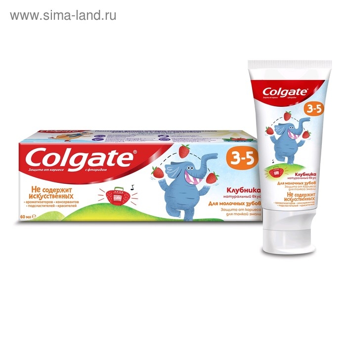 Зубная паста Colgate «Клубника», детская, от 3-5 лет, с фторидом, 60 мл Зубная паста Colgate «Клубника», детская, от 3-5 лет, с фторидом, 60 мл