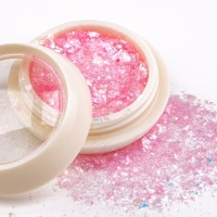 Опаловая пудра для декора ногтей, в баночке, цвет розовый