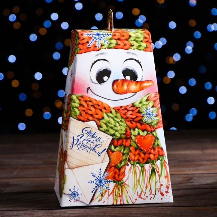 Подарочная коробка "Снеговик-почтовик", 14,3 х 12 х 21,4 см