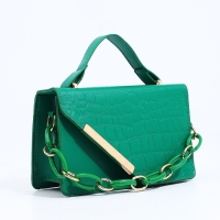 Сумка мессенджер на молнии, цвет зелёный