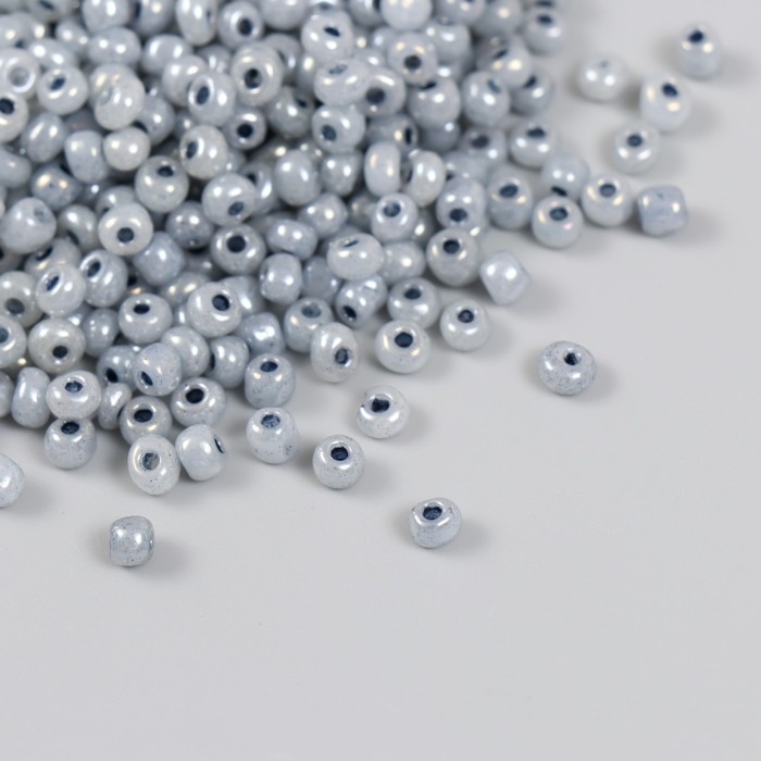 Бисер стекло 6/0 Бисер стекло 6/0 "Графит" полупрозрачный перламутр 450 гр