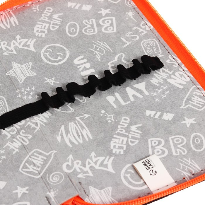 Пенал 2 секции 110*190 ткань ПКТ 11-42 "Чёрный-ярко-оранжевый" 56329