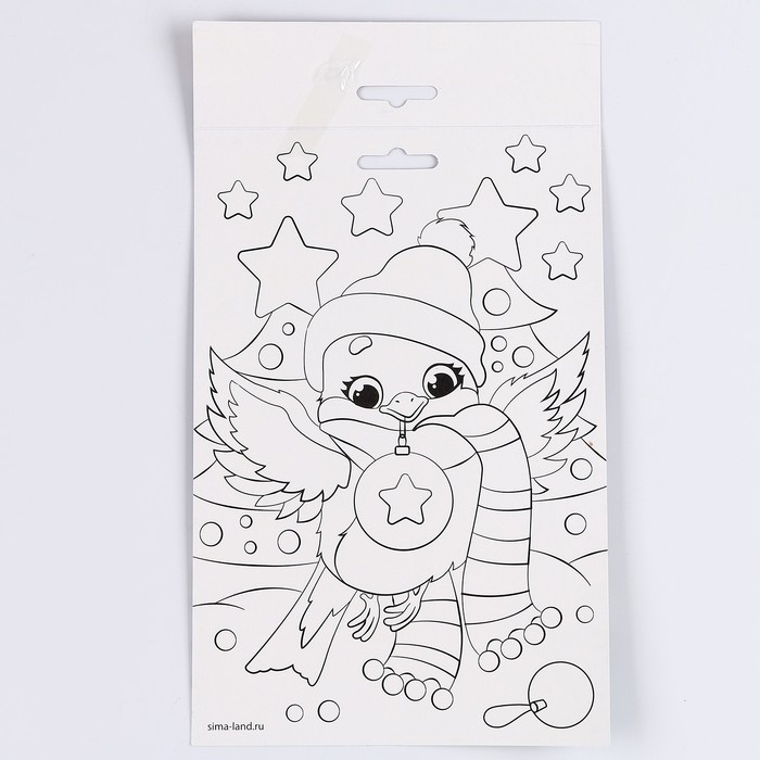 Аппликация фольгой&lrm; на новый год &laquo;Снегирь&raquo;, новогодний набор для творчества