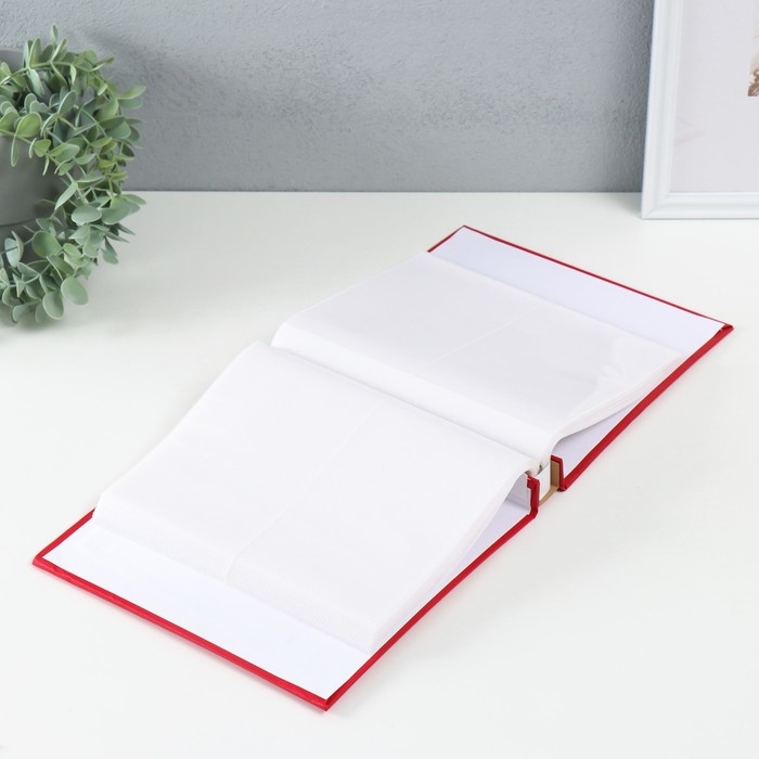 Фотоальбом на 200 фото 10х15 см "Алый" кожзам 4х22х22,7 см