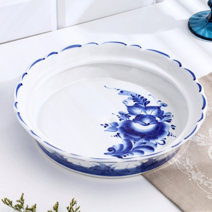 Блинница Блинница "Уточка", d-24см, h-20,5см, гжель, 1 сорт