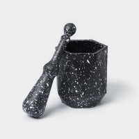 Ступка с пестиком &laquo;Грани&raquo;, 10&times;18 см, цвет чёрный