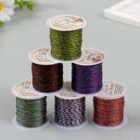 Нить декоративная для творчества "Люрекс" намотка 15 метров МИКС Нить декоративная для творчества "Люрекс" намотка 15 метров МИКС