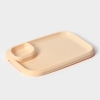 Блюдо для шашлыка с соусницей 30,3&times;21&times;2,5 см, цвет бежевый