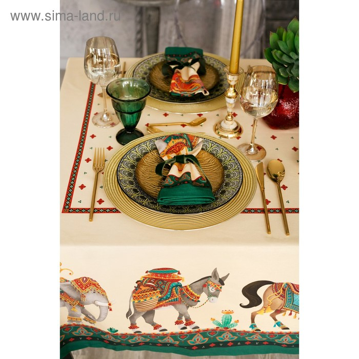 Набор столовый Этель &laquo;Нью-Дели&raquo;, скатерть 220х150 см, салф. 40х40 см-12шт, 100% хл