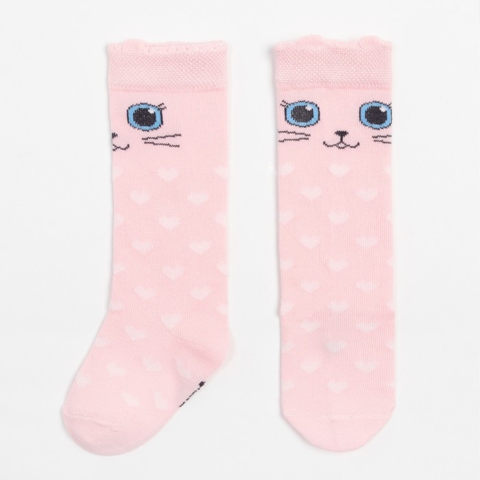 Гольфы Крошка Я &laquo;Котик&raquo; 10-12 см, цвет розовый