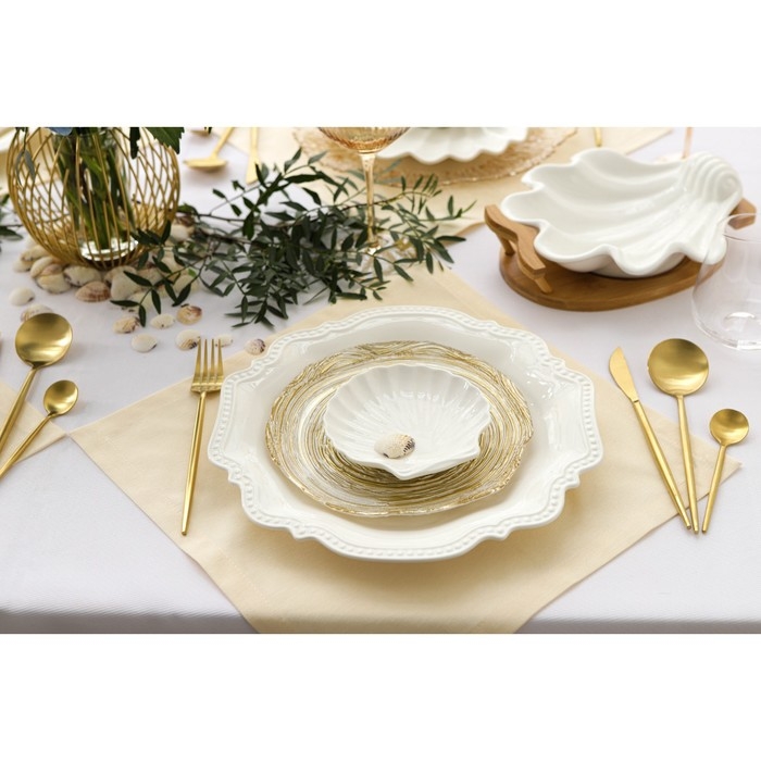 Блюдо фарфоровое Magistro «Ракушка», d=13 см, цвет белый Блюдо фарфоровое Magistro «Ракушка», d=13 см, цвет белый