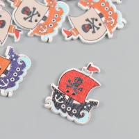 Пуговицы дерево для творчества 2 прокола "Пиратский корабль" набор 15 шт 2,5х3 см Пуговицы дерево для творчества 2 прокола "Пиратский корабль" набор 15 шт 2,5х3 см