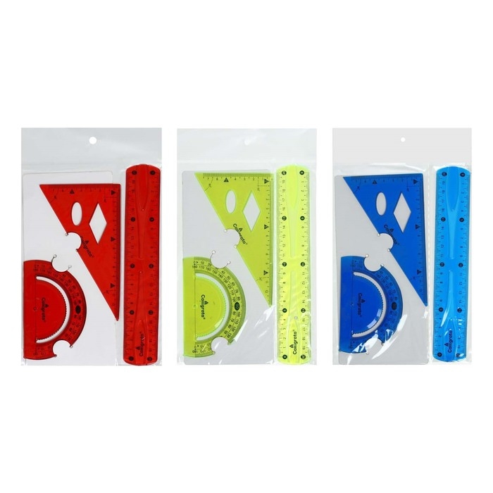 Набор геометрический, силиконовый, гибкий: линейка 20 см, угольник, транспортир, МИКС Набор геометрический, силиконовый, гибкий: линейка 20 см, угольник, транспортир, МИКС