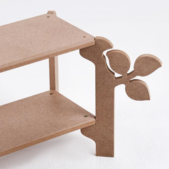 Полка для цветов двухъярусная Полка для цветов двухъярусная "Флора" 21х59х23 см, неокрашенная (для декорирования)