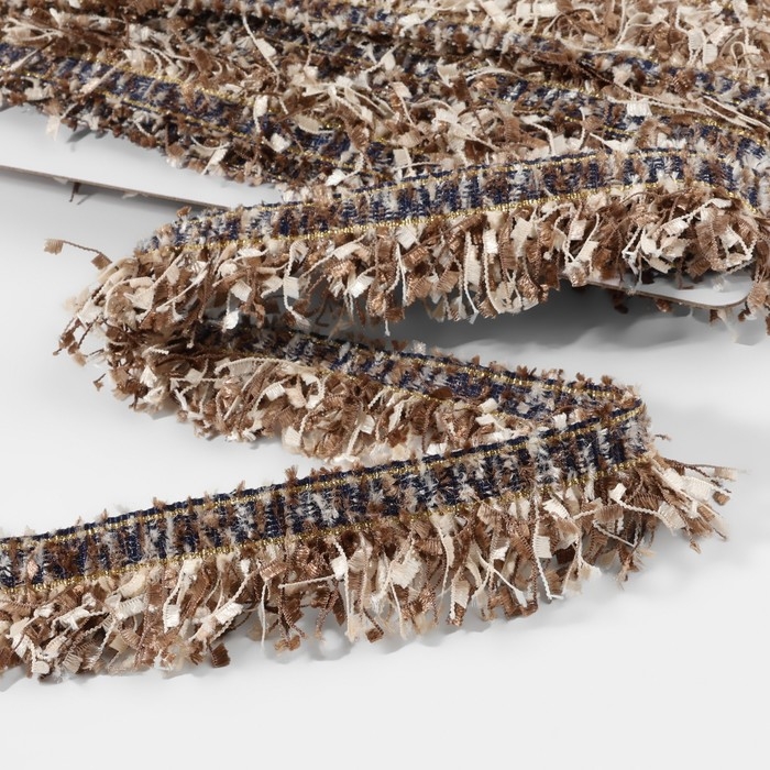 Тесьма декоративная &laquo;Твидовая&raquo;, односторонняя, 35 мм, 5 &plusmn; 0,5 м, цвет кофейный