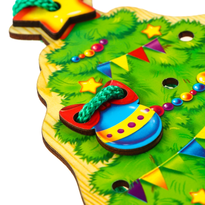 Новогодняя игрушка. Шнуровка фигурная &laquo;Новый год! Ёлочка&raquo;