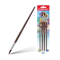 Набор кистей Пони 4 штуки Erich Krause, круглые № 2, 4, 6, 8, в блистере Набор кистей Пони 4 штуки Erich Krause, круглые № 2, 4, 6, 8, в блистере