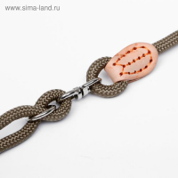 Поводок 8 мм со своркой на 2 собак, полиэстер и натуральная кожа, 73 + 2х57 см, бежевый