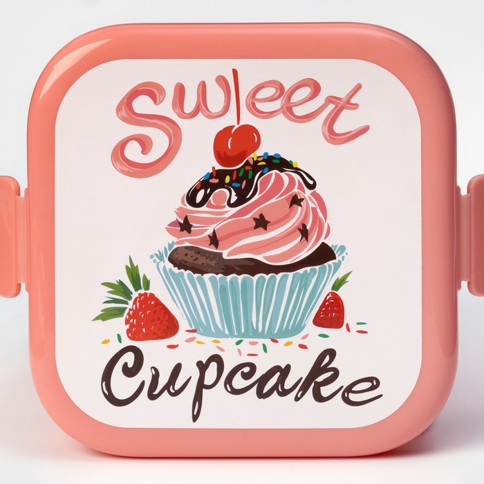 Контейнер для обеда &laquo;Капкейки&raquo;, 2 отделения, 400 мл