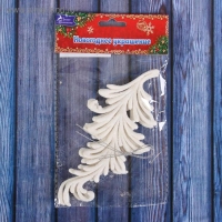 Украшение ёлочное "Пёрышко - иней" (набор 2 шт) 7,5х16 см, белый Украшение ёлочное "Пёрышко - иней" (набор 2 шт) 7,5х16 см, белый