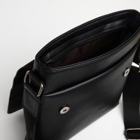 Сумка мужская через плечо TEXTURA, наружный карман, цвет чёрный