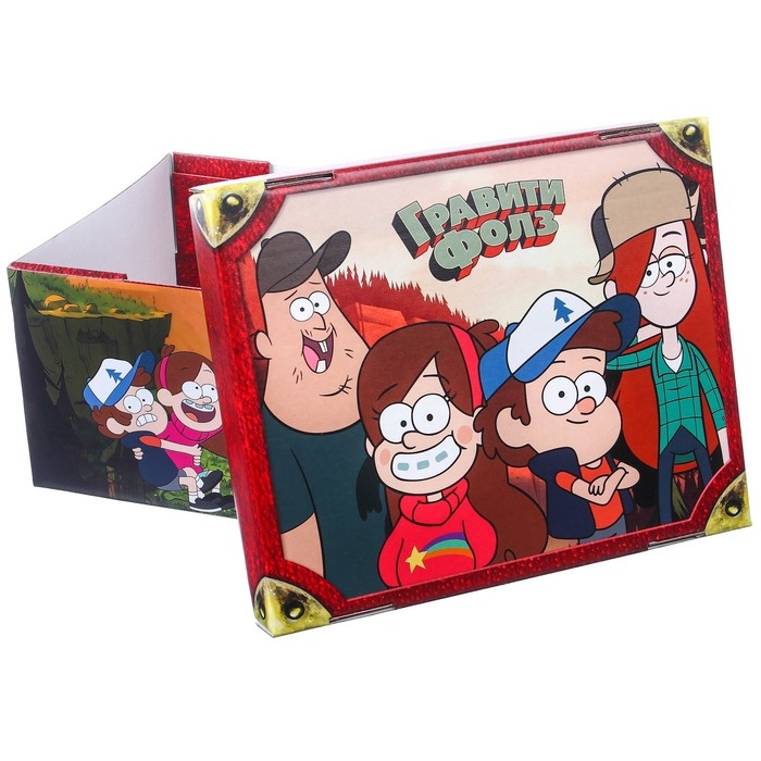 Подарочная коробка с крышкой, складная, 31х25.5х16 см, Гравити Фолз