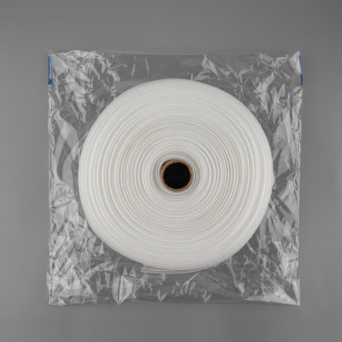 Шторная лента классическая, органза, 6 см, 50 &plusmn; 1 м, цвет прозрачный/белый