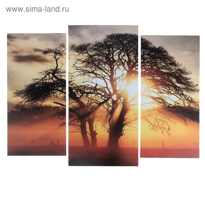 Модульная картина "На закате"  (2-25х52; 1-30х60) 60х80 см
