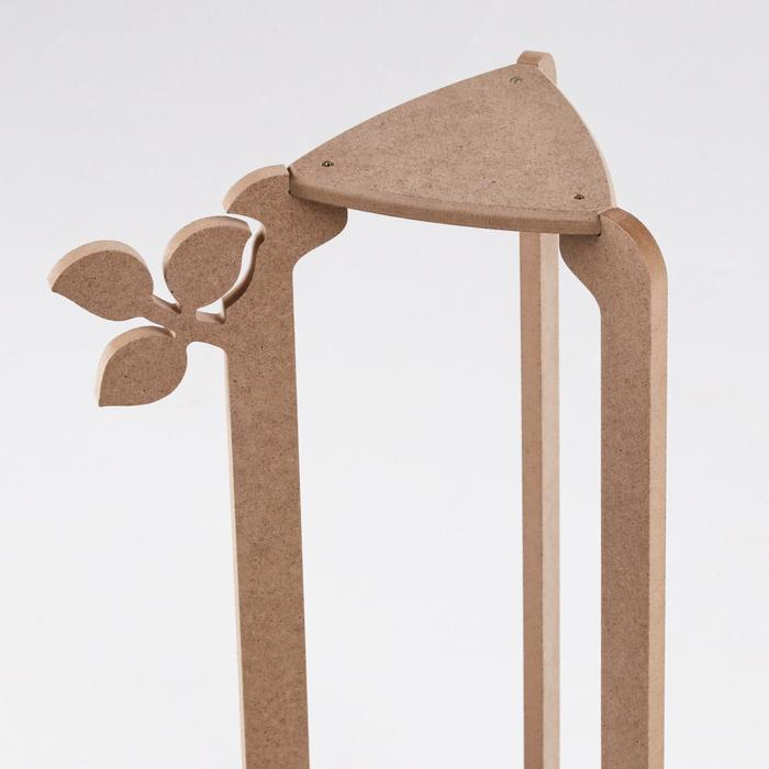 Стойка-полка для цветов двухъярусная Стойка-полка для цветов двухъярусная "Флора" 49х27х25 см, неокрашенная (для декорирования)