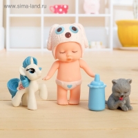 Пупс «Малышка» с питомцами, с аксессуарами, МИКС Пупс «Малышка» с питомцами, с аксессуарами, МИКС