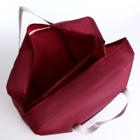 Сумка дорожная на молнии, наружный карман, держатель для чемодана, цвет бордовый