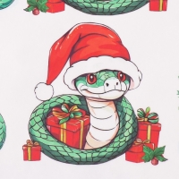 Новогодняя декупажная карта "Змеи в колпачках", плотность 45 г/м2, формат А4