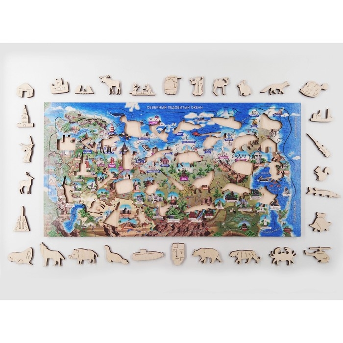 Фигурный деревянный пазл &laquo;Россия&raquo; 109 деталей