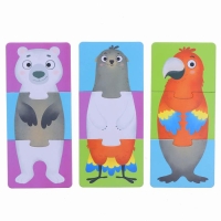 Пазлы 3 в 1 &laquo;Собирай и меняй: Животные&raquo;, 9 пазлов, 27 деталей