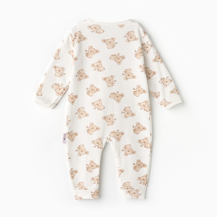 Комбинезон детский (3 шт.), цвет бежевый/зелёный/белый, рост 86 см